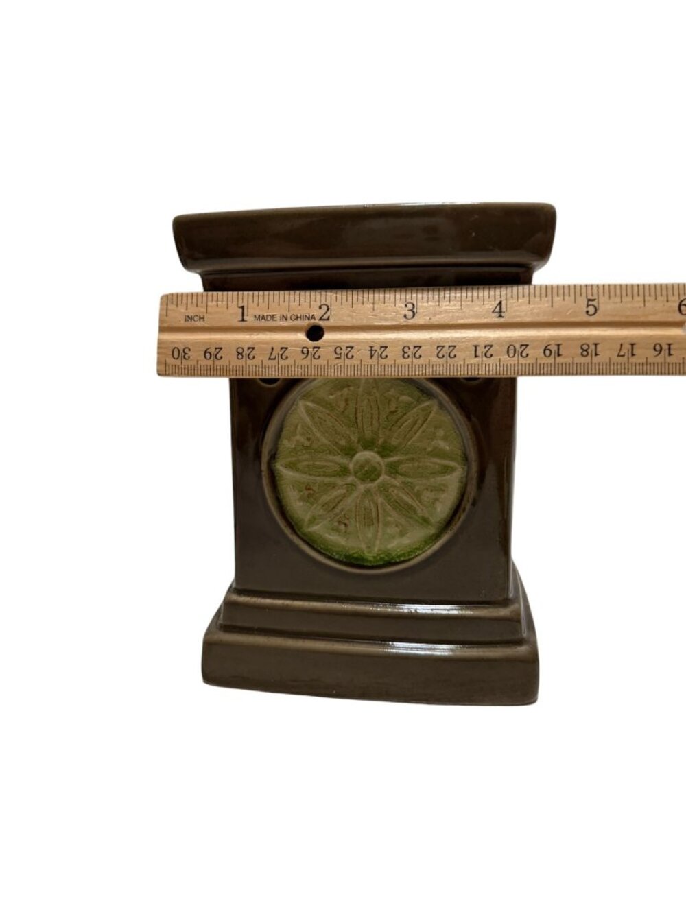Scentsy Electric Wax Warmer Lotus Flower Green Brown Spring Summer Works - Picture 7 of 11